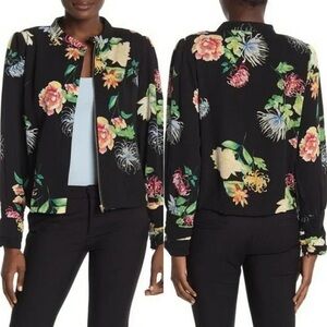 LNEW Vertigo Paris black floral blazer jacket, size small